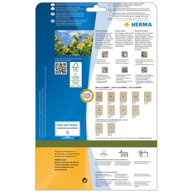 Etiket HERMA 10753 70x36mm silphie bruin 480 stuks