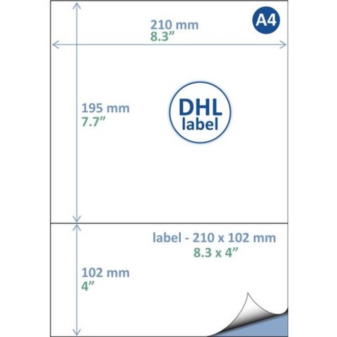 Retourlabel DHL IEZZY A4 1.000 vel 210x102mm 1000 labels