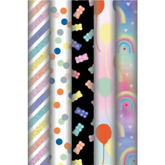 Inpakpapier Stewo Bright Fun 200x70cm assorti