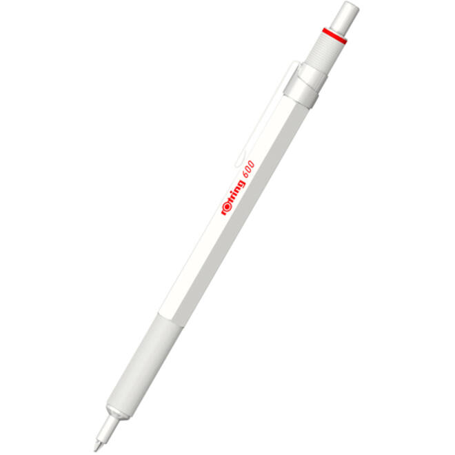 Balpen rOtring 600 parelmoer medium wit
