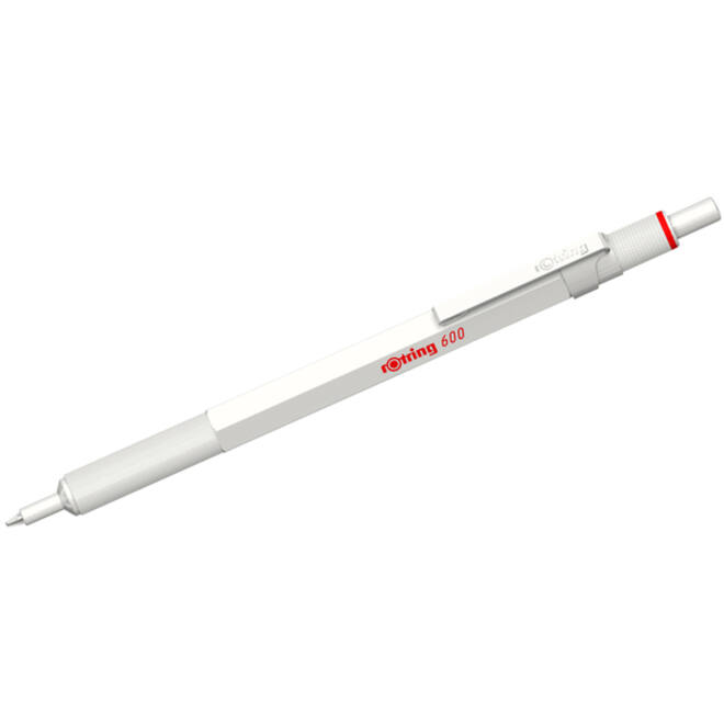 Balpen rOtring 600 parelmoer medium wit