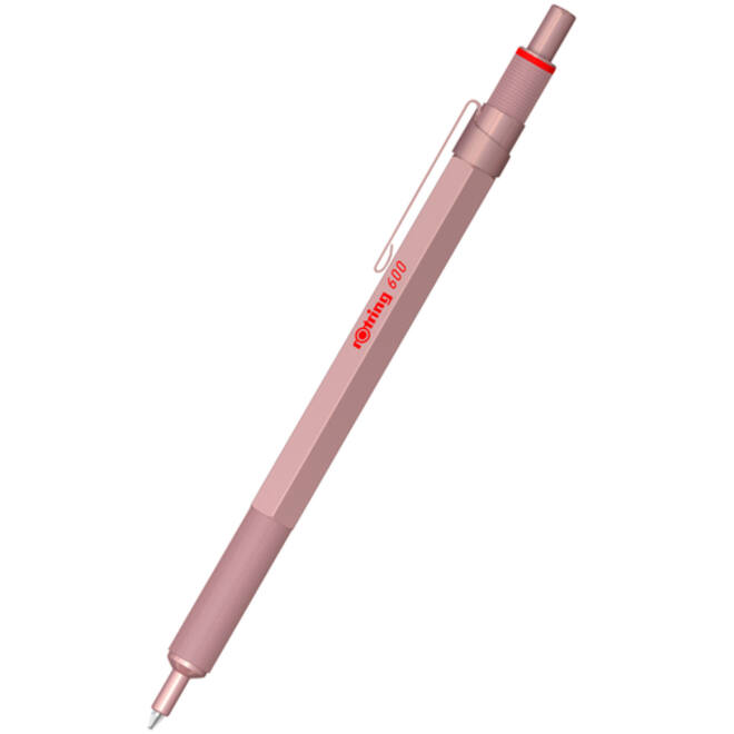 Balpen rOtring 600 medium rosé goud