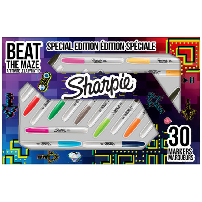 Viltstift Sharpie rond Beat the Maze fijn assorti pak à 30 stuks