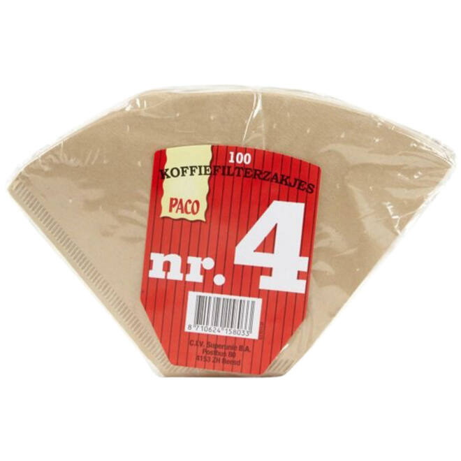 Koffiefilter Paco bruin nummer 4 100 stuks