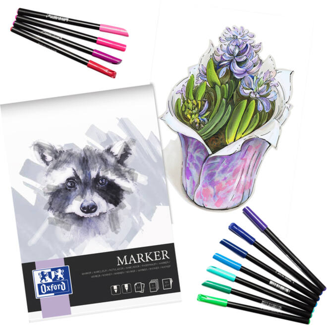 Tekenblok Oxford Marker A4 15 vel 180 gram