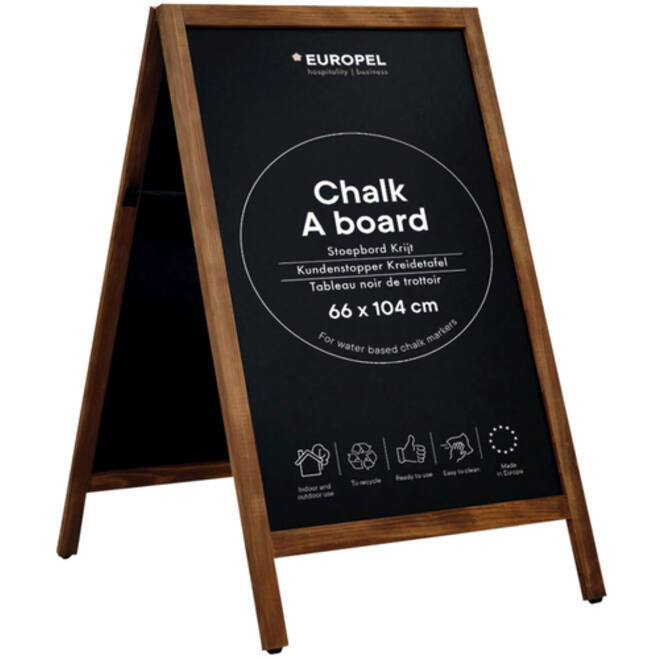 Krijt stoepbord Europel 660x1040mm natur