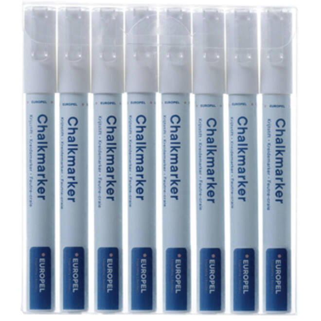 Krijtstift Europel 3mm wit etui 8 stuks