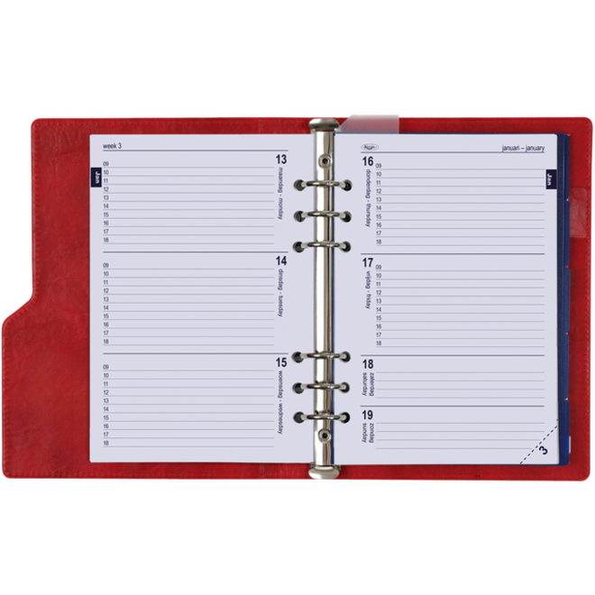Organizer Kalpa Clipbook A5 inclusief agenda 2024-2025 7dagen/2pagina's rood