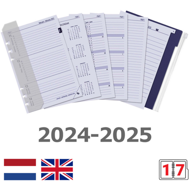 Organizer Kalpa A5 inclusief agenda 2024-2025 7dagen/2pagina's nerf rood
