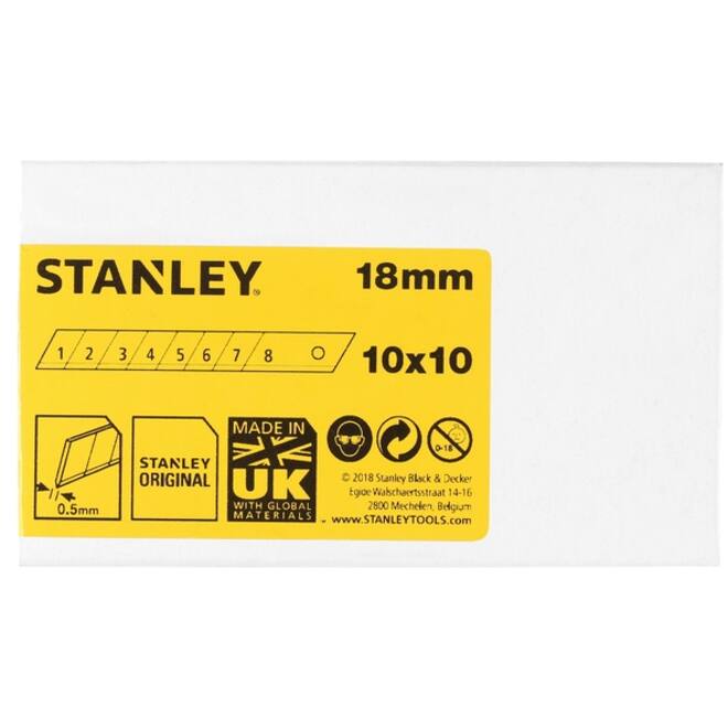 Afbreekmesjes Stanley 18mm 10 stuks x 10