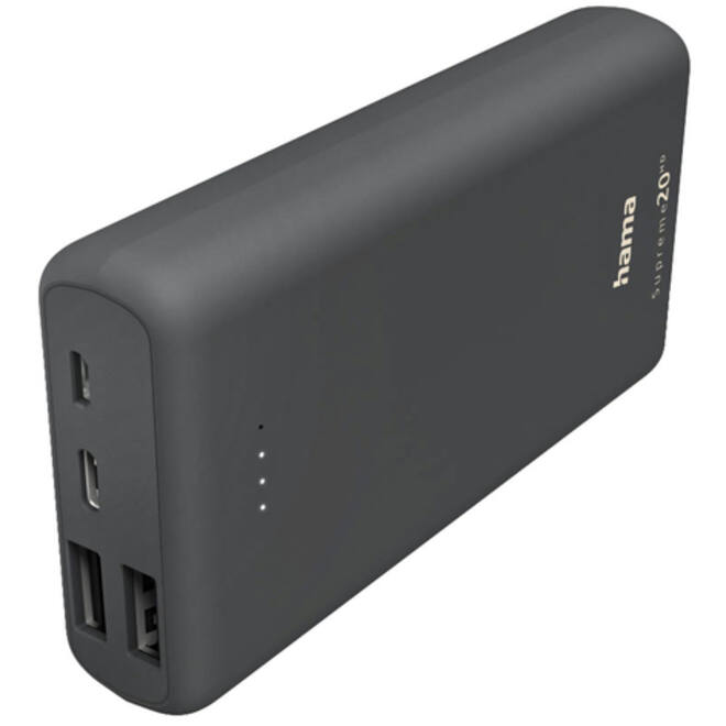 Powerbank Hama Supreme 20HD 20.000 mAh grijs