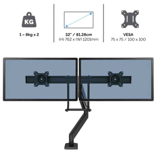 Monitorarm Fellowes Eppa Crossbar wit
