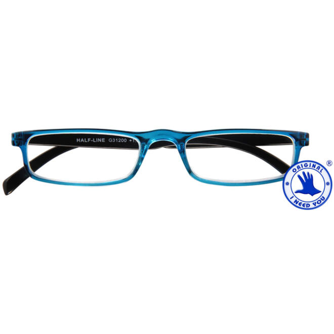 Leesbril I Need You +3.00 dpt Half-line blauw