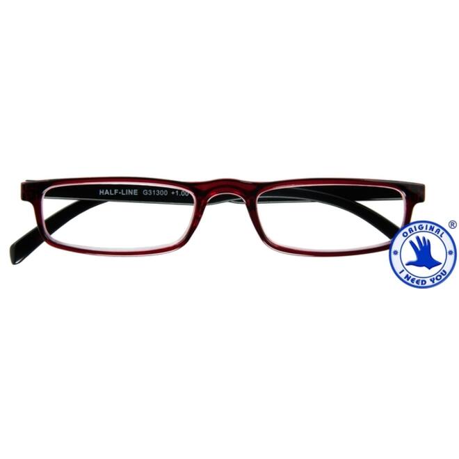 Leesbril I Need You +2.50 dpt Half-line rood