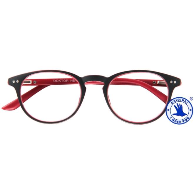 Leesbril I Need You +2.00 dpt Dokter New grijs-rood