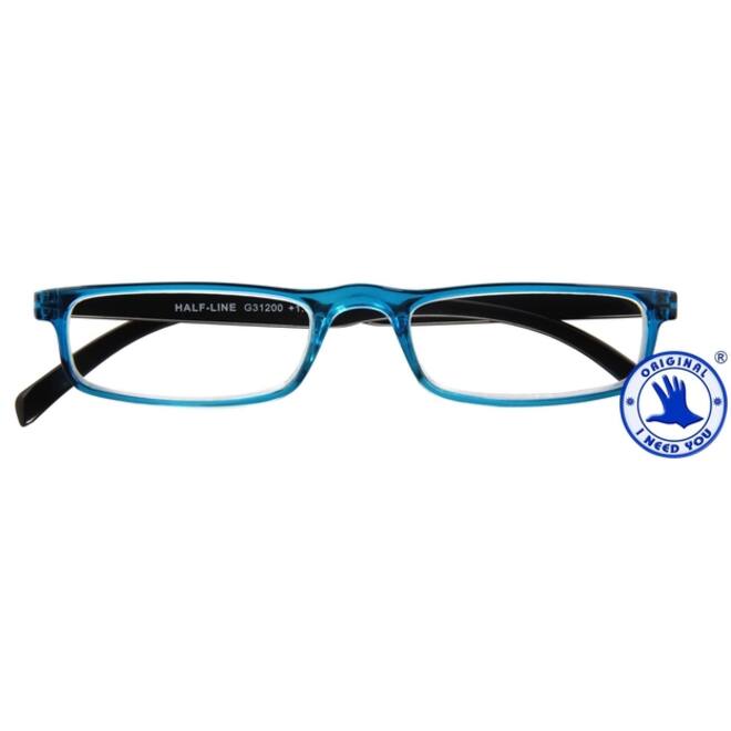 Leesbril I Need You +1.00 dpt Half-line blauw