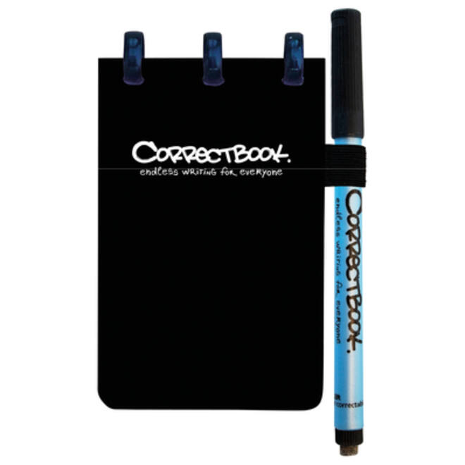 Notitieboek Correctbook A7 blanco 40blz ink black