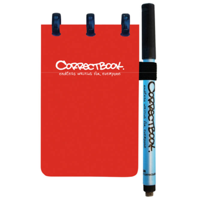 Notitieboek Correctbook A7 blanco 40blz horizon red