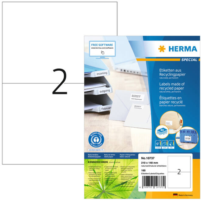 Etiket HERMA recycling 10737 210x148mm 160stuks wit