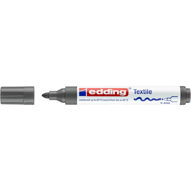 Viltstift edding 4500 textiel rond 2-3mm grijs