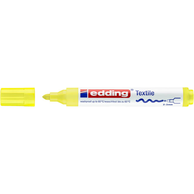 Viltstift edding 4500 textiel rond 2-3mm neon geel