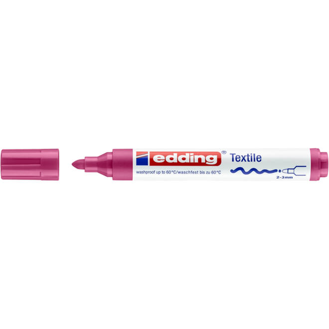 Viltstift edding 4500 textiel rond 2-3mm karmijnrood