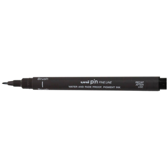 Fineliner Uni-ball Pin brush fijn donkergrijs