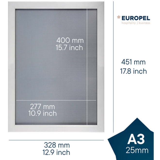 Kliklijst Europel A3 25mm mat wit