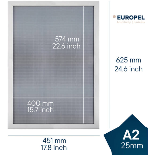 Kliklijst Europel A2 25mm mat wit