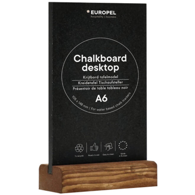 Krijtbord Europel tafelmodel A6 staand natural