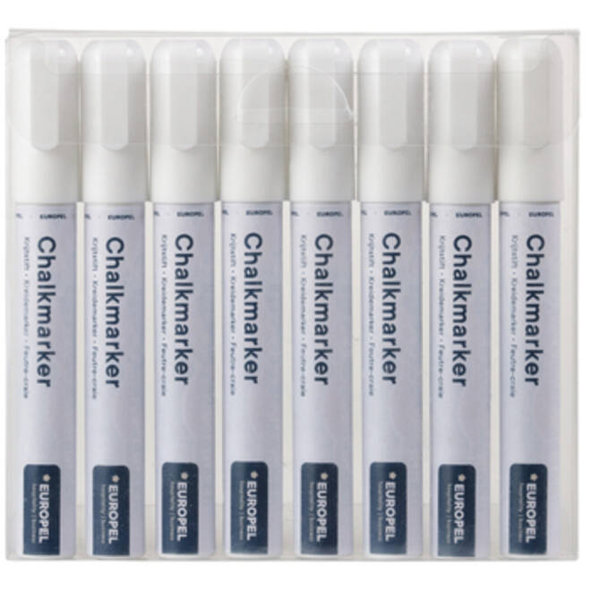 Krijtstift Europel 6mm wit etui 8 stuks