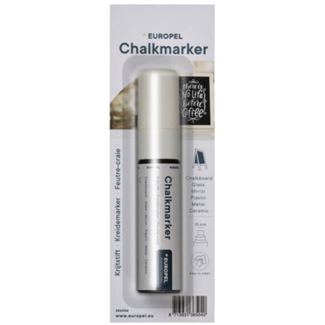 Krijtstift Europel 15mm wit blister 1 stuk