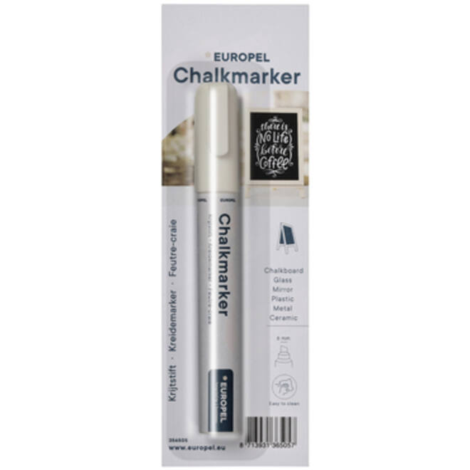 Krijtstift Europel 6mm wit blister 1 stuk