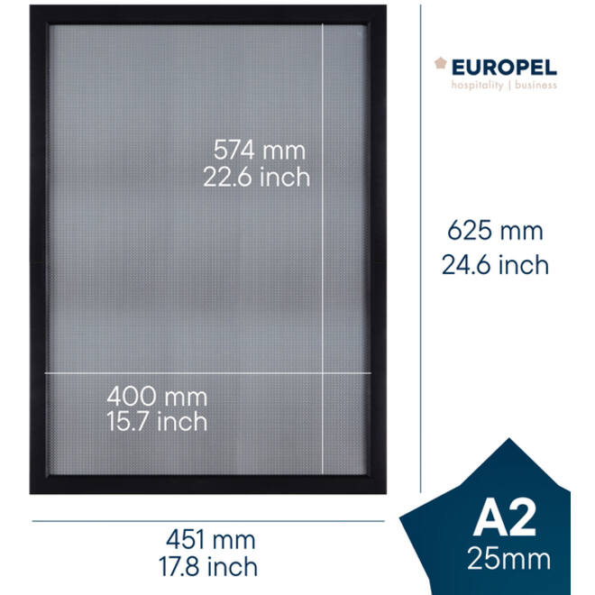 Kliklijst Europel A2 25mm mat zwart