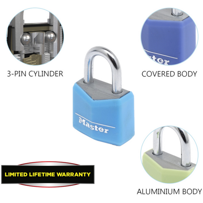 Hangslot MasterLock 4 assorti alu 20mm