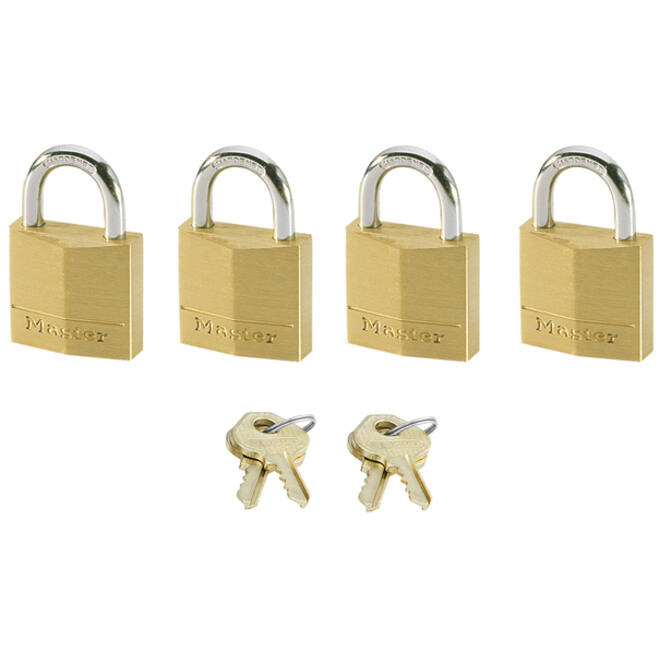Hangslot MasterLock 4 gelijksluitend messing 20mm