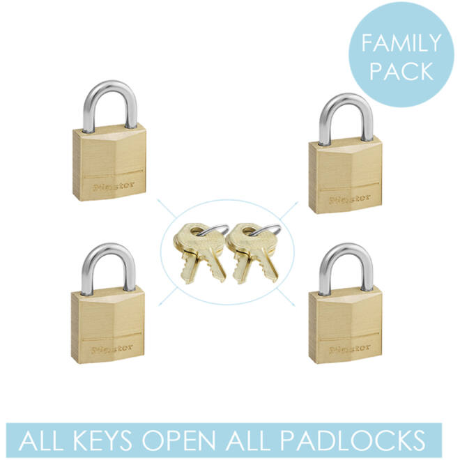 Hangslot MasterLock 4 gelijksluitend messing 20mm