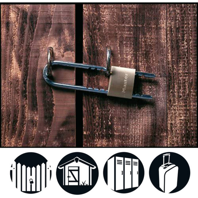 Hangslot MasterLock verstelbaar messing 50mm