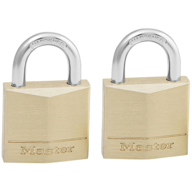 Hangslot MasterLock 2 gelijksluitend messing 30mm
