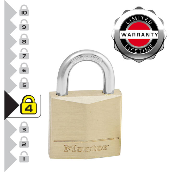 Hangslot MasterLock 2 gelijksluitend messing 30mm