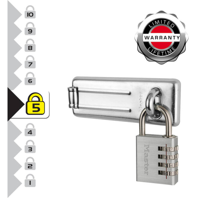 Hangslot MasterLock overval + aluminium 40mm