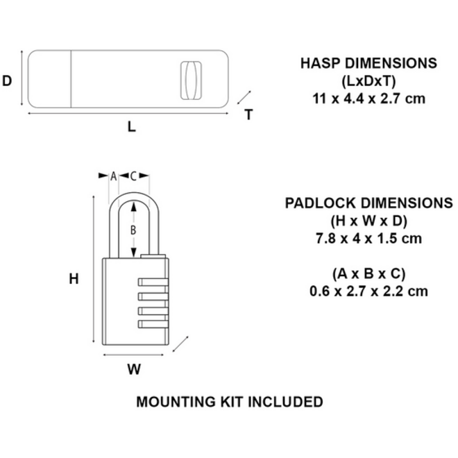Hangslot MasterLock overval + aluminium 40mm