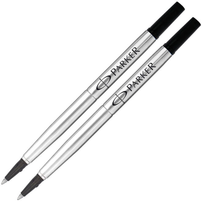 Rollerpenvulling Parker Quink medium zwart blister à 2 stuks