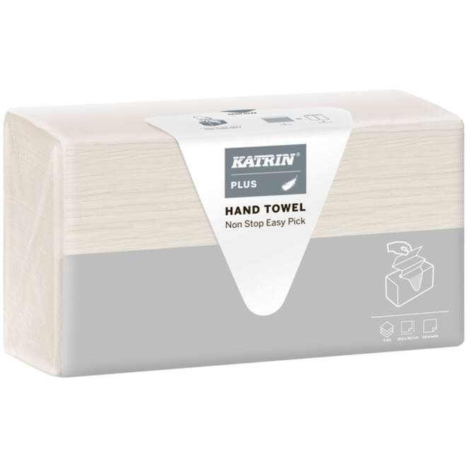 Handdoek Katrin Plus easy pick z-vouw 3laags 20.3x25.5cm 120vel wit