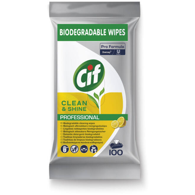 Reinigingsdoekjes CIF Pro formula Multi Clean&Shine 100 stuks