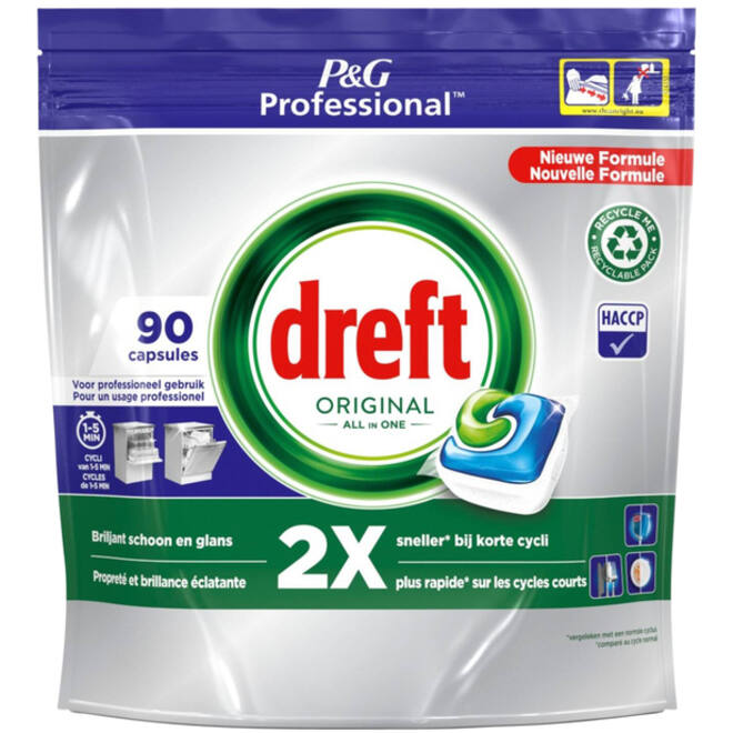 Vaatwastabletten Dreft All-in-1 Professional Regular 90 stuks