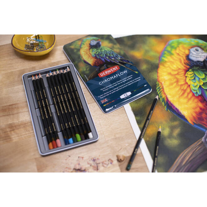 Kleurpotloden Derwent Chromaflow set à 12 kleuren
