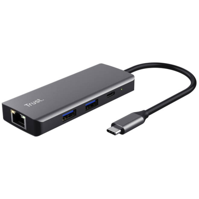 Adapter Trust DALYX 6-in-1 USB-C multipoort grijs