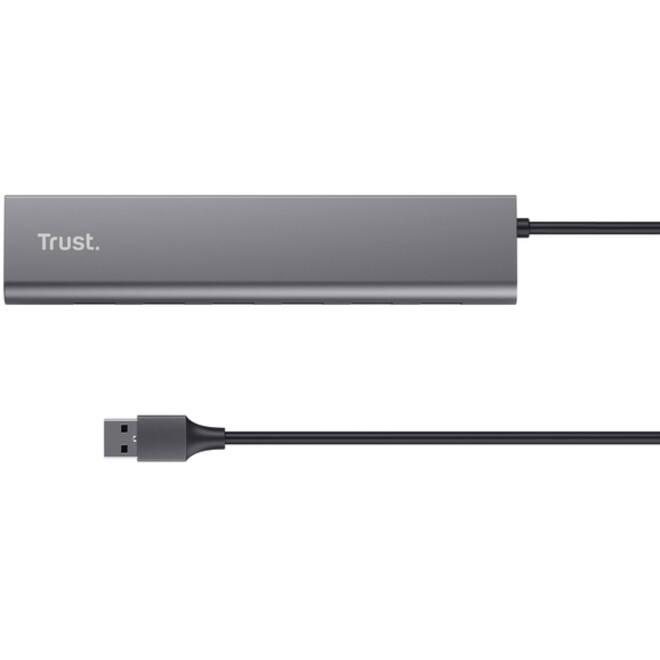 Hub Trust HALYX 7-port USB-A 3.2 zilver