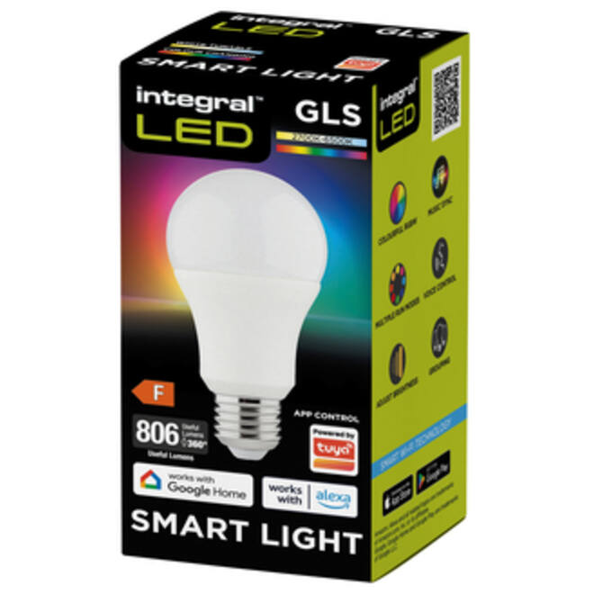 Ledlamp Integral E27 2700-6500K Smart RGBW 8.5W 806lumen
